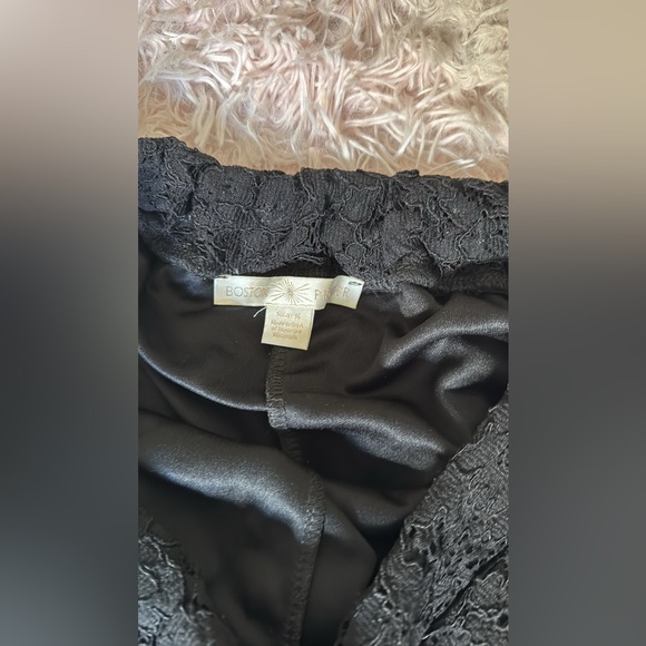 Boston Proper lace black pants with short and 2 white stripes in each side. - Picture 2 of 4